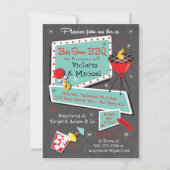 Invitation Barbecue Baby shower Retro Chalkboard (Devant)
