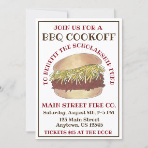 Invitation Barbecue barbecue annuel Barbecue Sandwich Cookoff