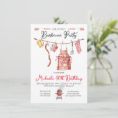 Invitation Barbecue barbecue barbecue Anniversaire rouge En v (Debout devant)