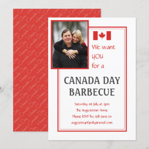 Invitation BARBECUE BBQ DE LA FÊTE DU CANADA - PHOTO personna