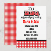 Invitation Barbecue BBQ Gingham Eté Fête Champêtre (Devant / Derrière)