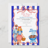 Invitation Barbecue, brasseries, feux d'artifice 4 juillet (Devant)