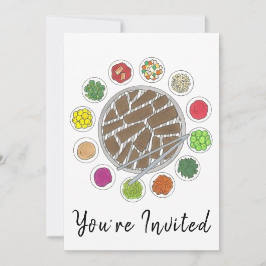 Invitation Barbecue coréen Barbecue rôti Bulgogi Banchan (Devant)