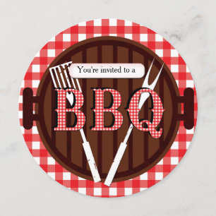 Invitation Barbecue Country Gingham BBQ Barbecue