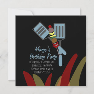 Invitation Barbecue de brochettes d'été Parc Anniversaire