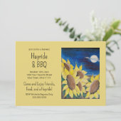 Invitation Barbecue de foin d'automne rustique Art populaire  (Debout devant)