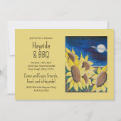 Invitation Barbecue de foin d'automne rustique Tournesols Art (Devant)