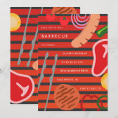 Invitation Barbecue de jardin Grill (Devant / Derrière)
