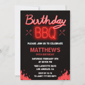 Invitation Barbecue de jardin noir pour 94 ans (Devant)