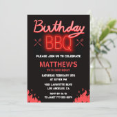 Invitation Barbecue de jardin noir pour 94 ans (Debout devant)