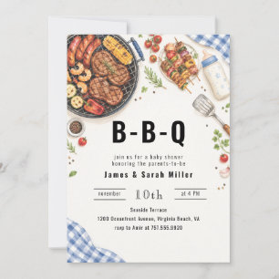 Invitation Barbecue de jardin pour un Baby Shower de couple