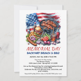 Invitation Barbecue de la fête des morts Barbecue patriotiq
