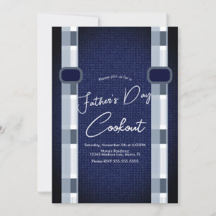 Invitation Barbecue de la Fête des Pères en denim masculin à