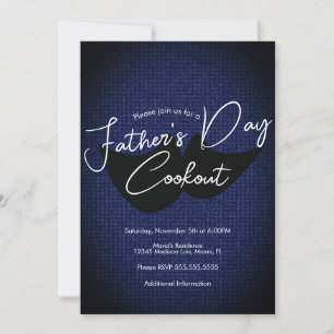 Invitation Barbecue de la Fête des Pères Masculin Denim