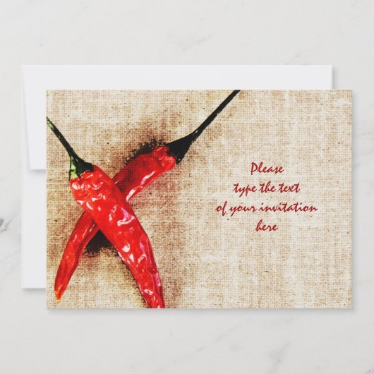 invitation barbecue de piment rouge chaud (Dos)