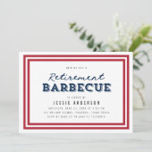 Invitation Barbecue de retraite Red White and Blue Stars (Debout devant)