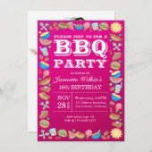 Invitation Barbecue de thème de partie de bonbon à (Devant / Derrière)