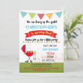 Invitation Barbecue d'été BBQ Fête d'anniversaire pour enfant (Debout devant)