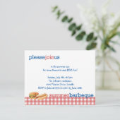 Invitation Barbecue d'été Red en vichy 4 juillet (Debout devant)