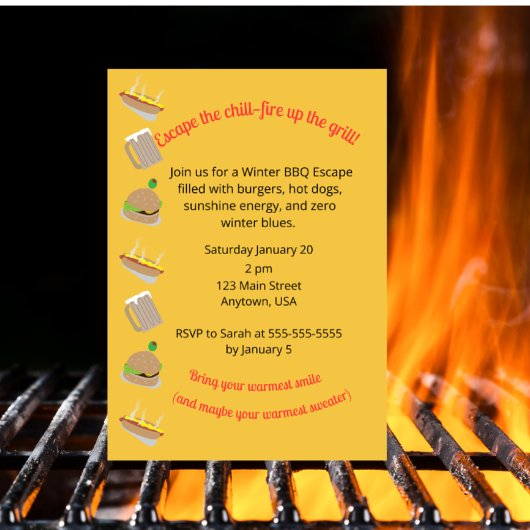 Invitation Barbecue d'Hiver