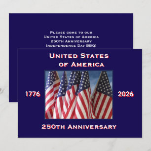 Invitation Barbecue du 4 juillet, 250e anniversaire des États