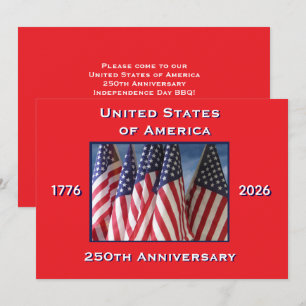 Invitation Barbecue du 4 juillet, 250e anniversaire des États