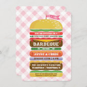 Invitation Barbecue empilé de baby shower de fille (Devant / Derrière)