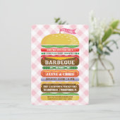 Invitation Barbecue empilé de baby shower de fille (Debout devant)