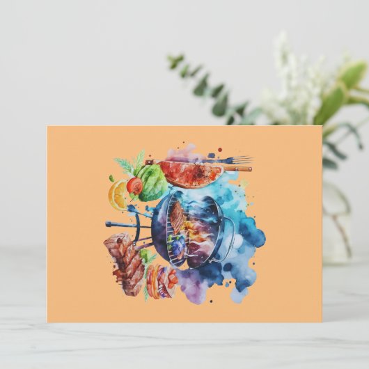 Invitation Barbecue et grill (Debout devant)