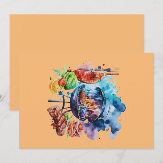 Invitation Barbecue et grill (Devant / Derrière)