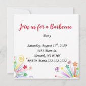 Invitation Barbecue Fête d'invitation (Dos)