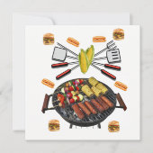 Invitation Barbecue Fête d'invitation (Devant)