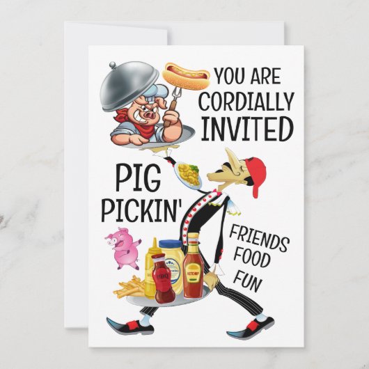 Invitation Barbecue / Fête du cochon (Devant)