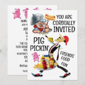 Invitation Barbecue / Fête du cochon (Devant / Derrière)