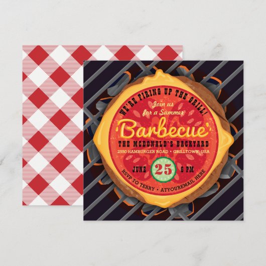 Invitation Barbecue Grand Burger (Devant / Derrière)