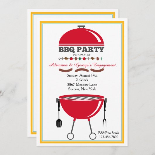 Invitation barbecue Grill (Devant / Derrière)