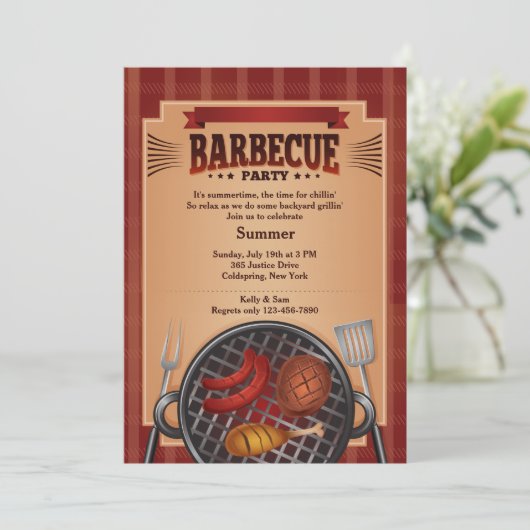 Invitation Barbecue Grill (Debout devant)
