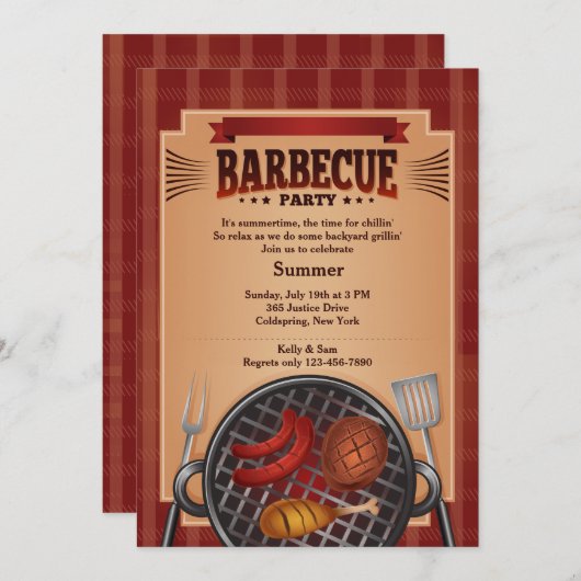 Invitation Barbecue Grill (Devant / Derrière)