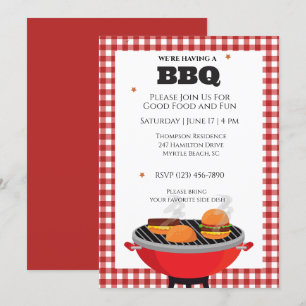 Invitation Barbecue Grillades en plein air