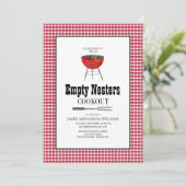 Invitation Barbecue grillades pour parents vides rouge et bla (Debout devant)