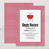 Invitation Barbecue grillades pour parents vides rouge et bla (Devant / Derrière)