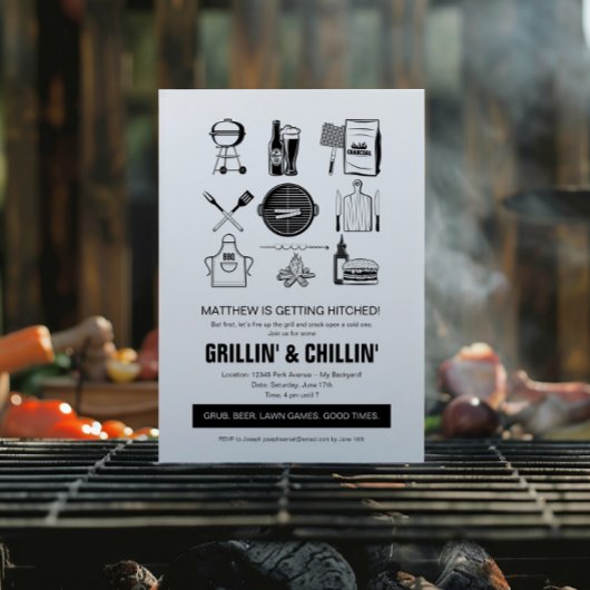 Invitation Barbecue Grillin' & Chillin Bachelor Party