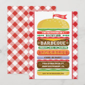 Invitation Barbecue Hamburger Empilé (Devant / Derrière)