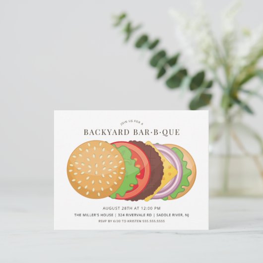 Invitation Barbecue jardin (Debout devant)