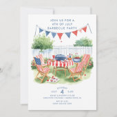 Invitation Barbecue Jardin américain (Devant)