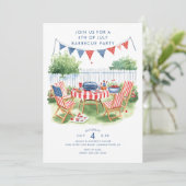 Invitation Barbecue Jardin américain (Debout devant)