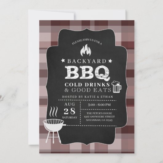 Invitation barbecue Jardin BBQ (Devant)