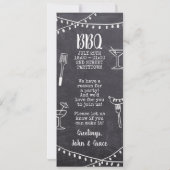 Invitation barbecue jardin de fête tableau noir ba (Dos)