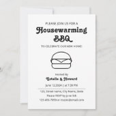 Invitation Barbecue mini noir et blanc (Devant)