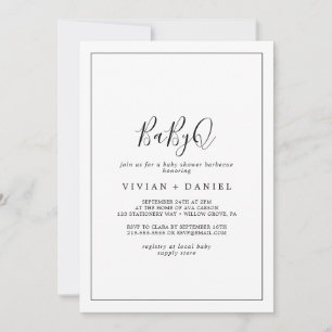 Invitation Barbecue minimaliste Baby shower BabyQ